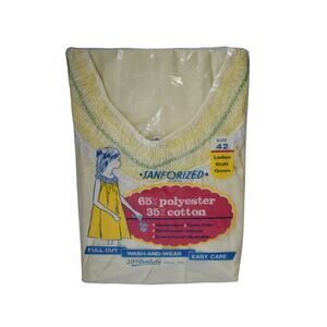 1980s Vintage Lace Trim Night Gown, Size 42 NOS